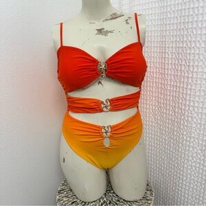 Fashion Nova Red and Orange Bikini